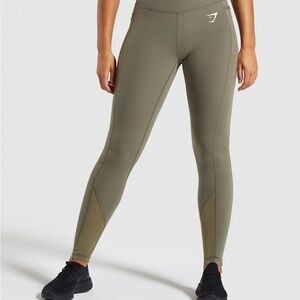 Gymshark Olive Green “Dreamy Mesh Leggings” with Side Pocket